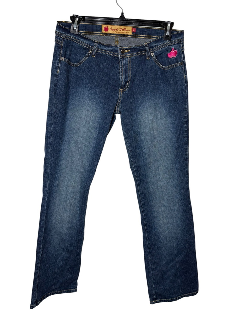 Apple Bottoms Y2K Low Rise Embroidered Dark Wash Jeans Size 13/14